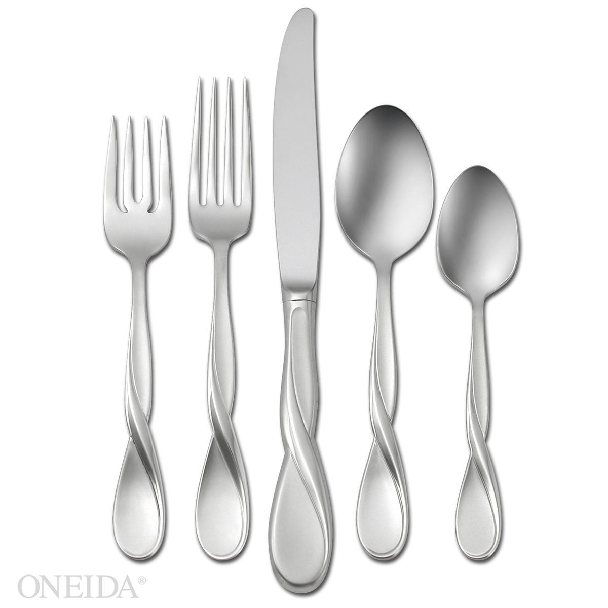 Aquarius Satin 5-Piece Dinnerware Set - Elegant Tableware for Formal Dining, Wedding & Special Occasions