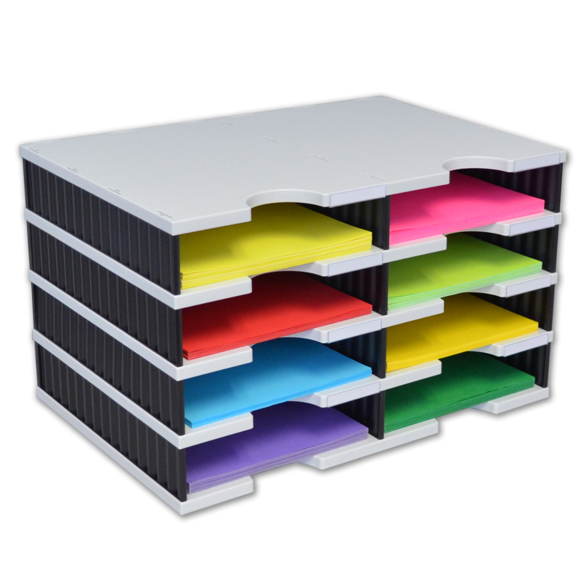 Ultimate Office TierDrop™ Desktop Organizer - 8 Letter Size Compartments for Documents, Forms, Mail & Classroom Supplies | Expandable with Optional Add-On Tiers | Lifetime Guarantee | Perfect for Home Office, School & Workspace Organization