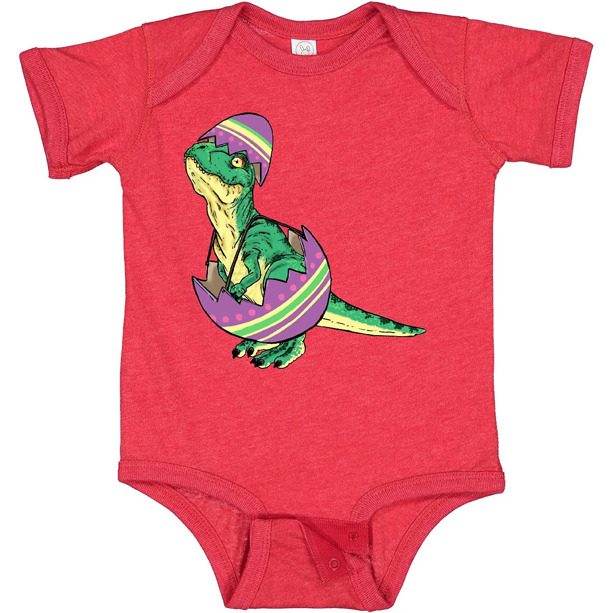 Inktastic Easter Baby T-Rex in an Easter Egg Baby Bodysuit - Cute Dinosaur Onesie for Infants & Toddlers - Perfect for Easter Outfits, Holiday Photos & Family Gatherings