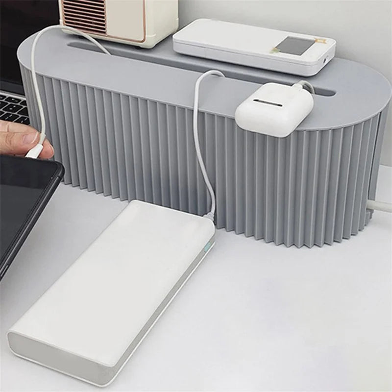 Ziggy Nordic Cable & Charger Organizer Box - Premium Cord Management Solution for Home & Office Organization