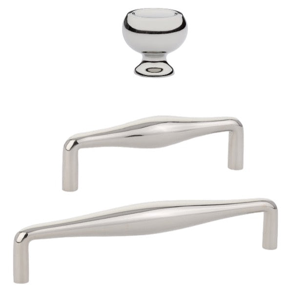 Polished Nickel Cabinet Knobs & Drawer Pulls - Modern Hardware for Kitchen Cabinets, Dressers & Furniture (Set of 10) - Perfect for Home Renovation & DIY Projects