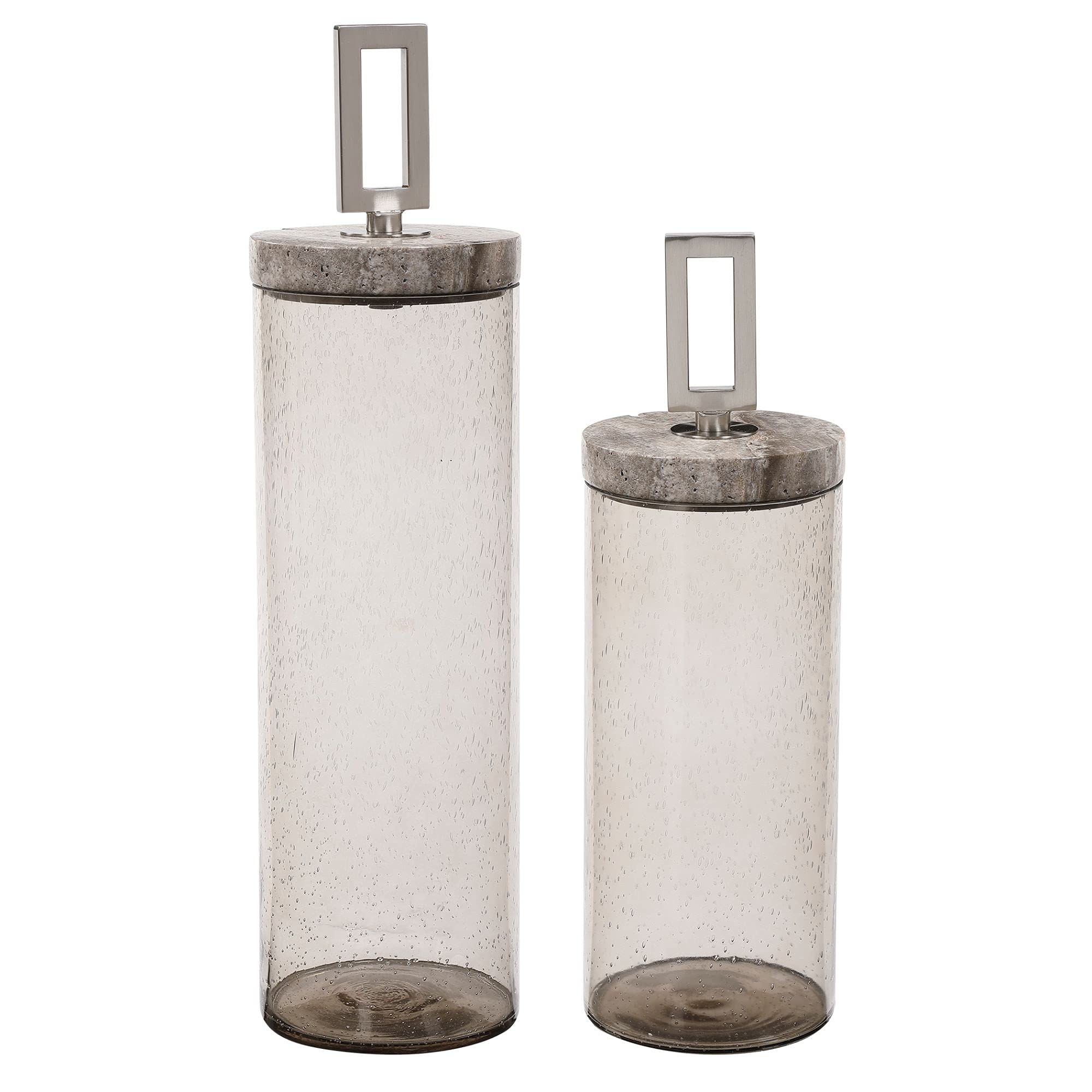 Set of 2 Modern Glass Storage Containers - 22