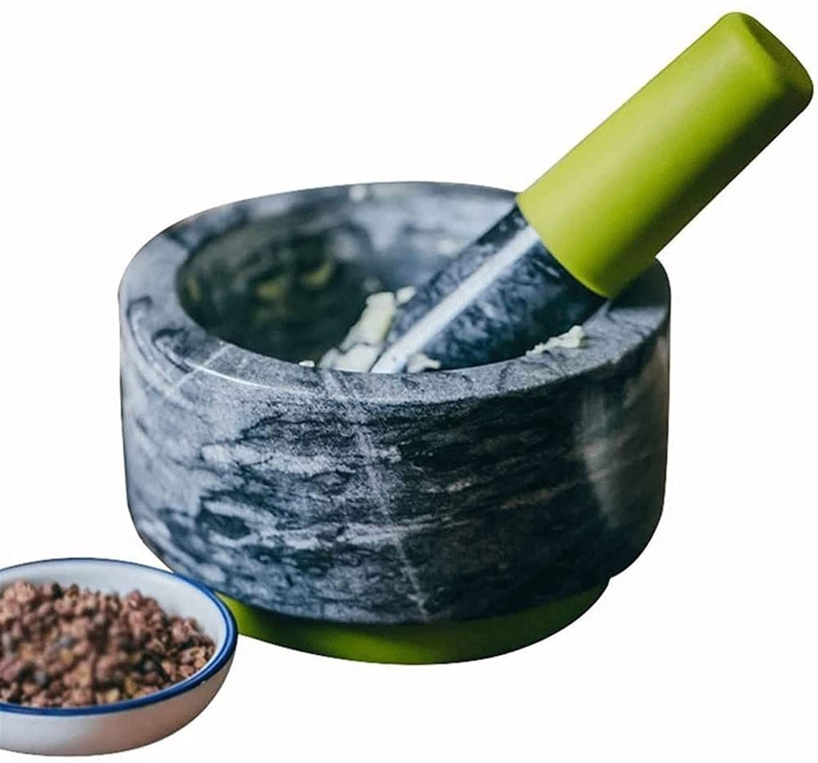 Premium Marble Mortar and Pestle Set - Natural Stone Spice Grinder, Herb Crusher & Guacamole Bowl for Kitchen - Perfect for Grinding Spices, Herbs, Nuts & Making Fresh Guacamole at Home