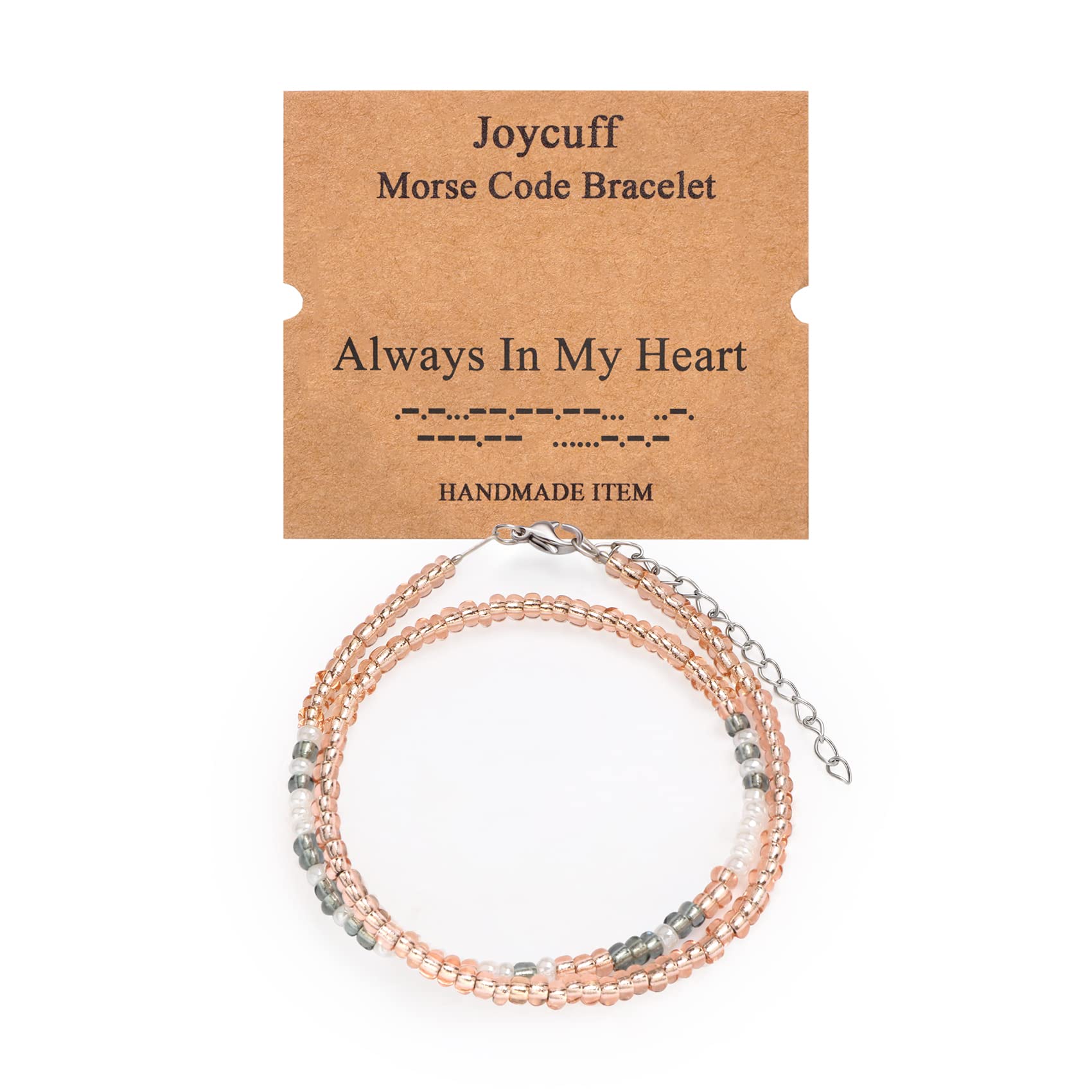 Layered Morse Code Bracelet for Women - Unique Birthday Gift for Mom, Aunt, Wife & Friends - Beaded Strand Bracelet - Perfect for Anniversaries, Mother's Day & Special Occasions