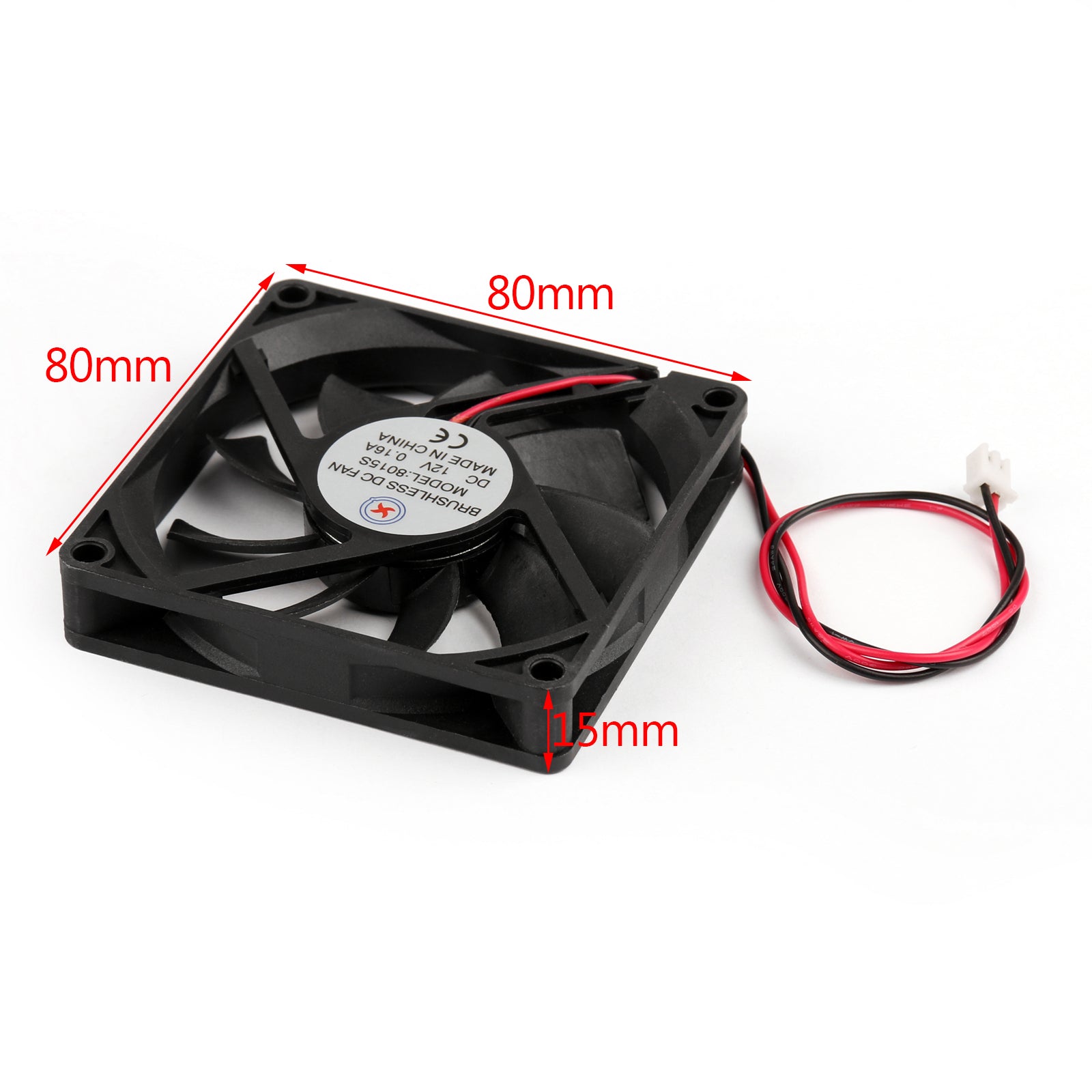 10PCS DC Brushless Cooling PC Computer Fan 12V 8015s 80x80x15mm 0.16A 2 Pin Wire - High Performance Cooling for Gaming PC, CPU, GPU, and Electronics Projects