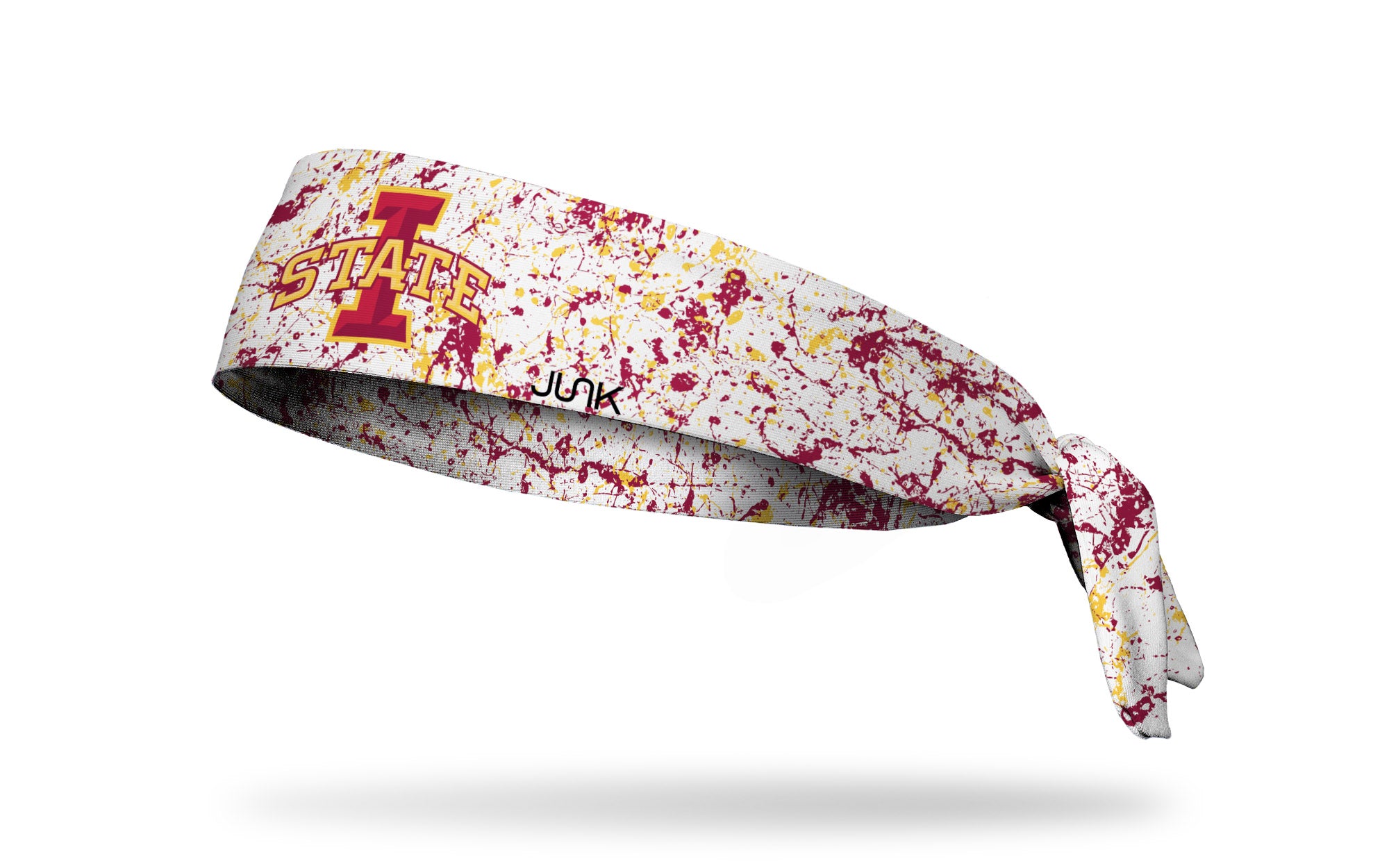 Iowa State University Splatter White Flex Tie Headband - Adjustable Sports Headband for Running, Yoga, Workouts & School Spirit Accessories