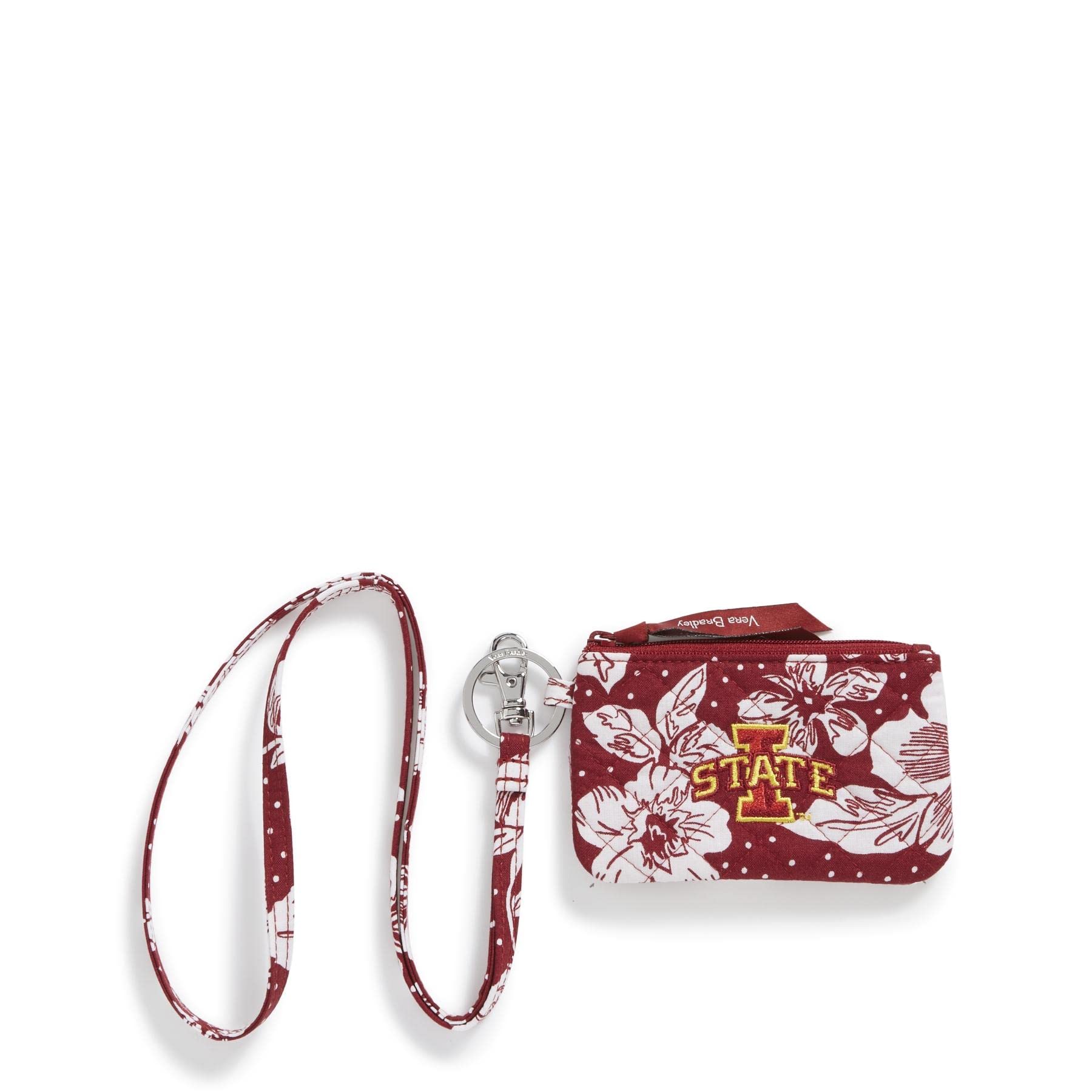 Vera Bradley Collegiate Zip ID Case with Lanyard & Keyring - Multiple Team Designs for School, Work & Travel - Perfect for Students, Teachers & Professionals