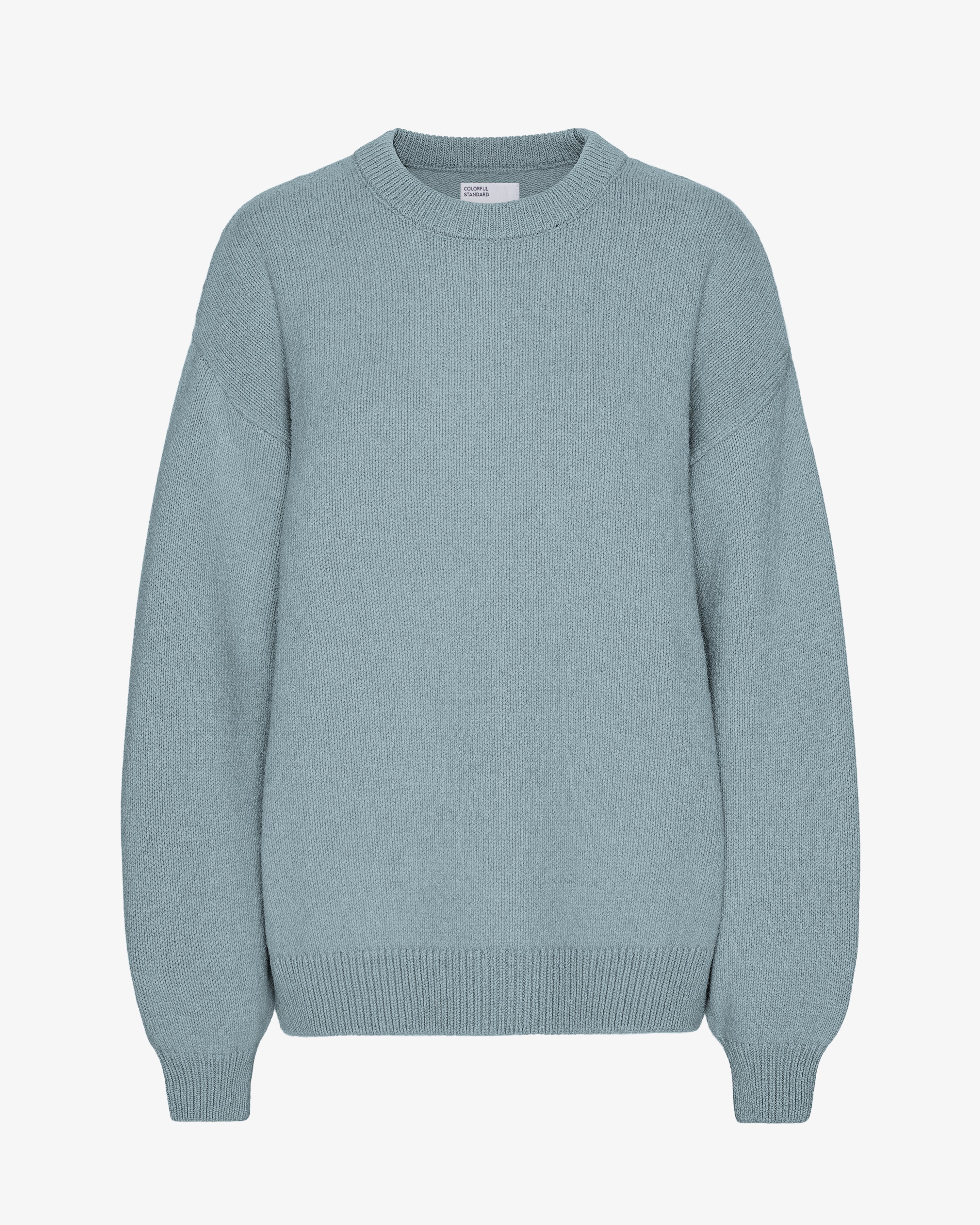 Premium Oversized Merino Wool Sweater - Soft Stone Blue Crewneck Pullover for Women | Cozy Winter Wear, Casual Outfits & Layering Essentials
