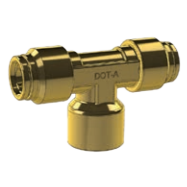 DOT Push Fit Female Branch Tee - Metric Tube to BSPT Female Pipe Thread Fitting (BP MDQ77) - Ideal for Hydraulic Systems, Pneumatic Tools, and Industrial Plumbing Applications