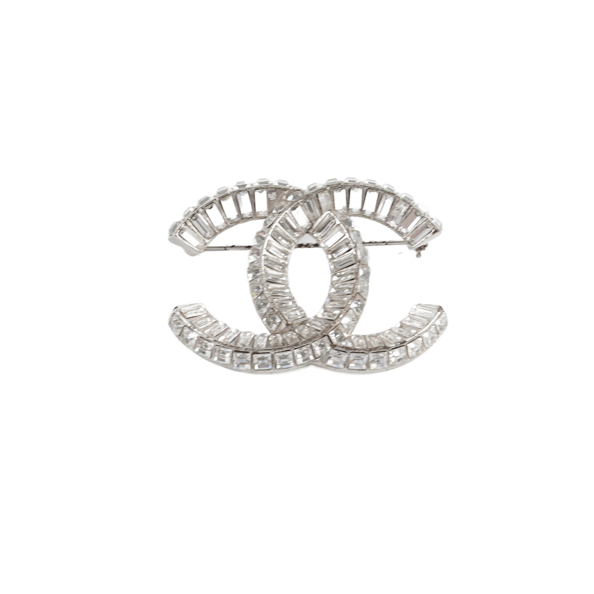 Chanel CC Logo Silver Brooch - Elegant Costume Jewelry for Women | Perfect for Parties, Weddings & Special Occasions