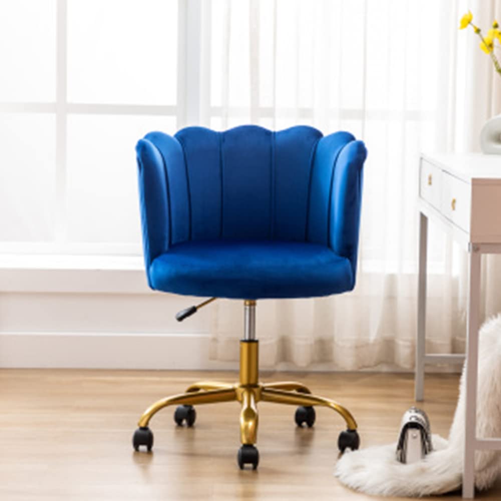 Ergonomic Home Office Chair with Lumbar Support & Adjustable Armrests - 360° Swivel Rolling Computer Desk Chair, Breathable Fabric (Blue) - Perfect for Remote Work, Gaming & Study Sessions