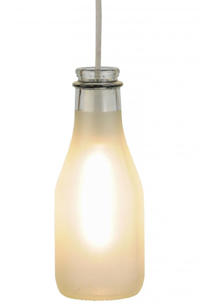 Meyda Tiffany 147520 Milk Bottle Ceiling Light Fixture - 5 Inch Wide Stained Glass Pendant Lamp for Kitchen, Dining Room & Bedroom Lighting
