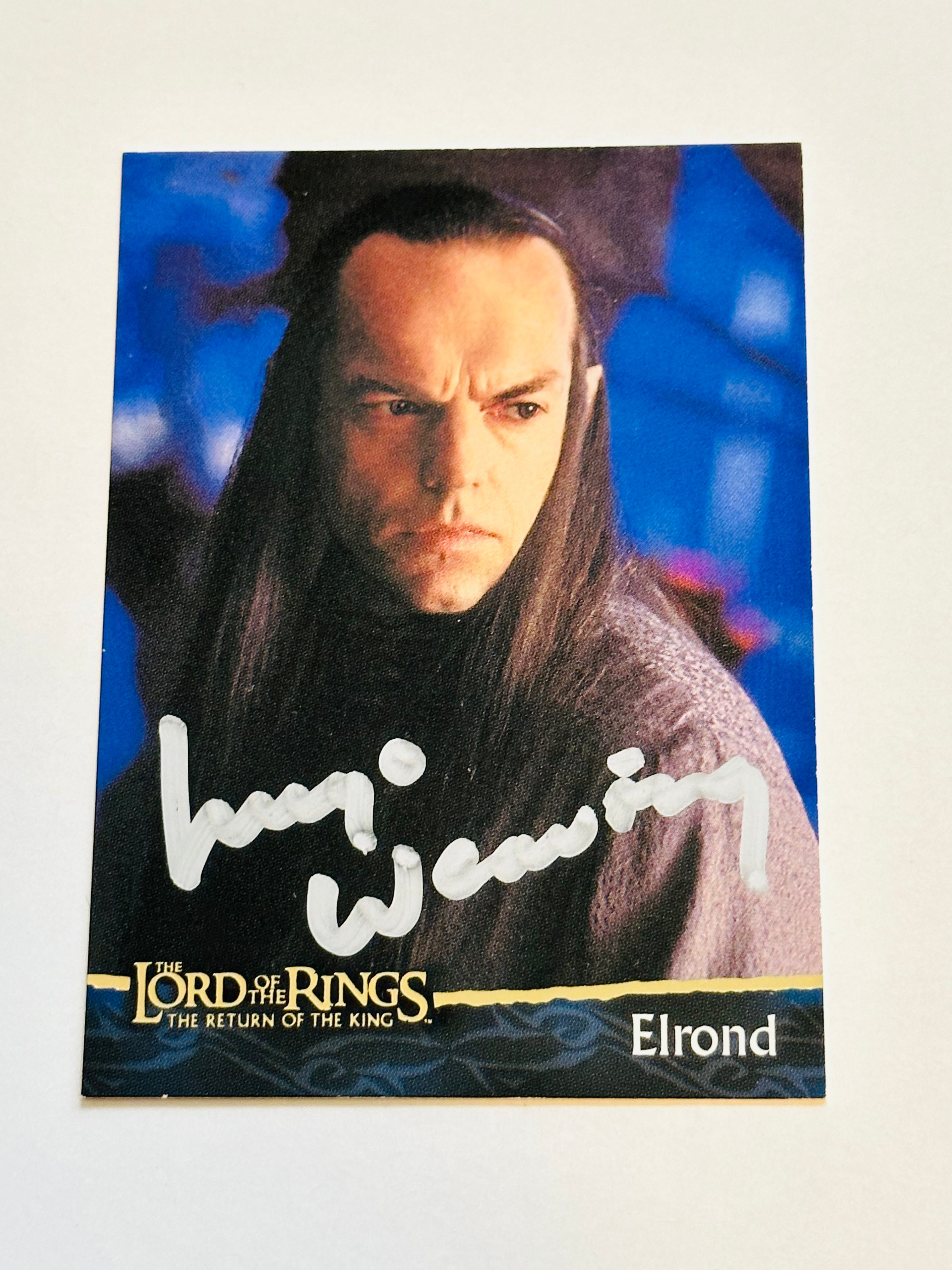 Authentic Hugo Weaving Signed Lord of the Rings Trading Card with COA - Perfect for Movie Memorabilia Collectors & Fantasy Fans Display