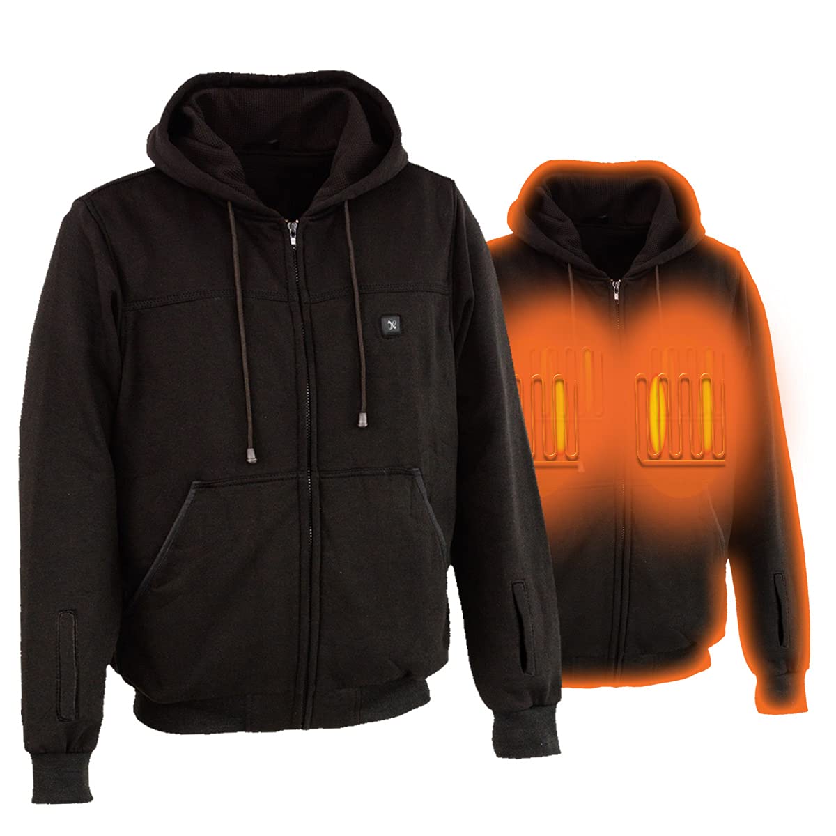 Nexgen Heat Men's Standard Nxm1717dual Fiery Heated Hoodie with Rechargeable Battery Pack - Winter Warmth for Outdoor Activities, Camping & Work