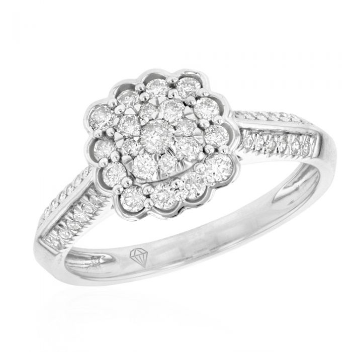 0.50 Carat Diamond Engagement Ring in 9K White Gold - Perfect for Proposals, Anniversaries & Special Occasions
