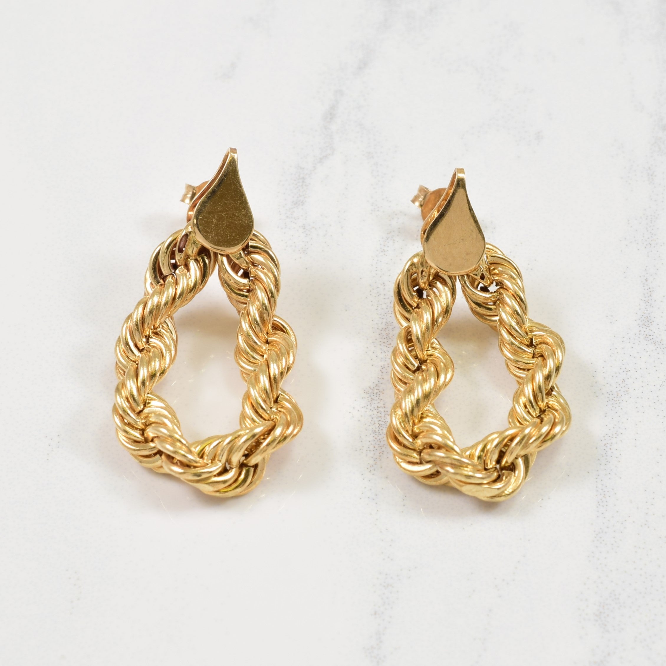 10K Yellow Gold Rope Chain Earrings for Women - Dainty & Elegant Hoop Earrings - Perfect for Everyday Wear, Parties & Special Occasions