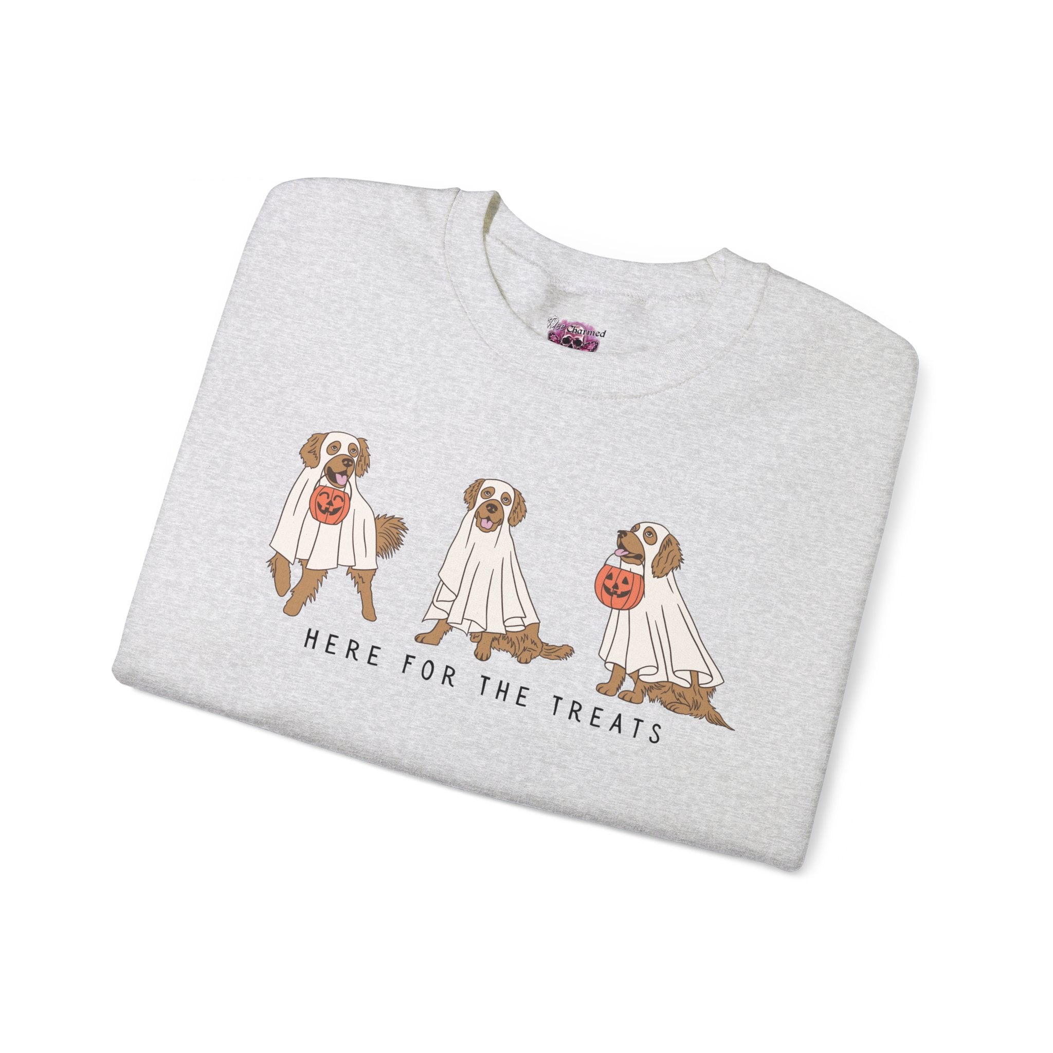 Here For The Treats Crewneck Sweatshirt - Cute & Comfortable Pullover for Women & Men | Perfect for Casual Wear, Fall Outfits & Cozy Loungewear