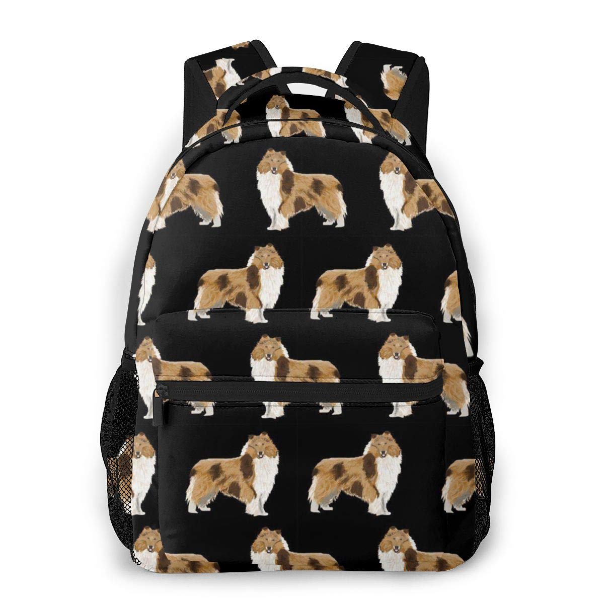 Best Back To School Gift - Durable Camping & Outdoor Backpack for Hiking, Travel & Daily Use - Large Capacity Daypack with Rough Collie Design - Perfect for Men, Women & Girls - Great for School, College, Work & Adventure