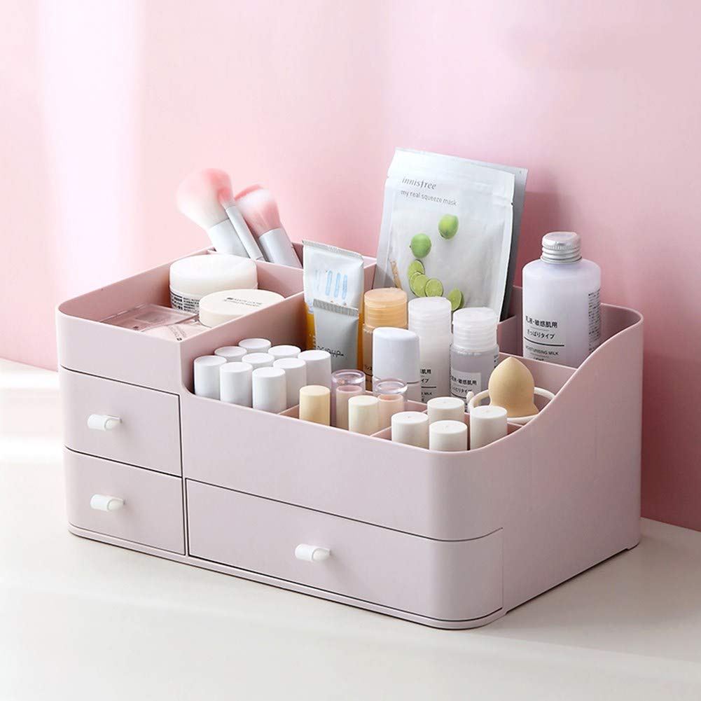 Mingcheng Cosmetic Storage Box - Large Capacity Plastic Makeup Organizer for Lipstick, Skincare & Beauty Products | Multifunctional Desktop Organizer for Dressing Table, Home & Office Supplies | Perfect for Vanity, Bathroom & Travel Organization