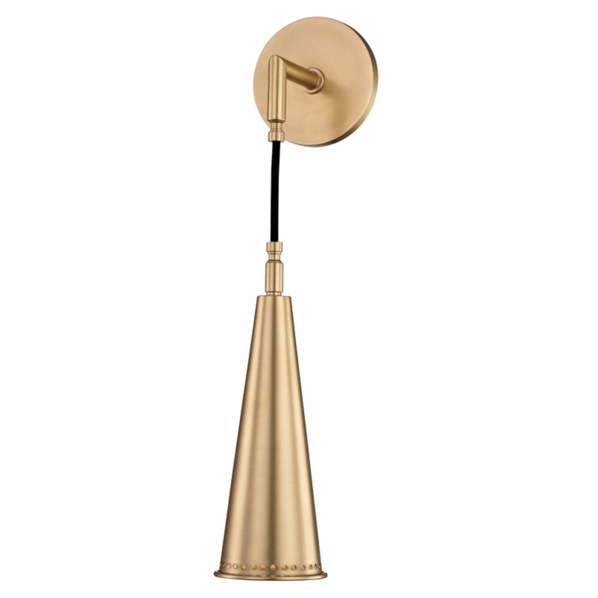 Alva 11-Inch Armed Wall Sconce with Brass Finish - Perfect for Bedroom, Living Room, and Hallway Lighting Decor
