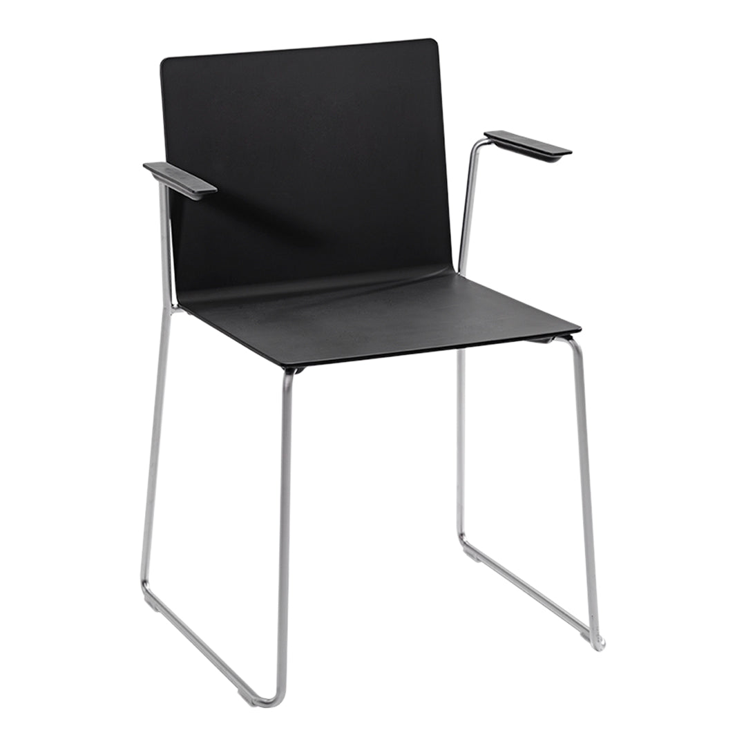 Stackable Dry Armchair with Sled Base - Modern Dining & Office Seating for Home, Restaurant, and Cafe Use