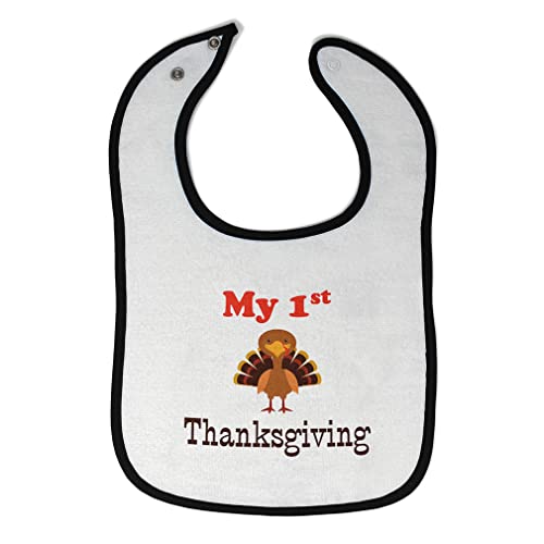 Baby Bibs & Burp Cloths - Soft Cotton Thanksgiving Bib Set for Toddlers (White & Black) - Perfect for First Thanksgiving & Holiday Photos