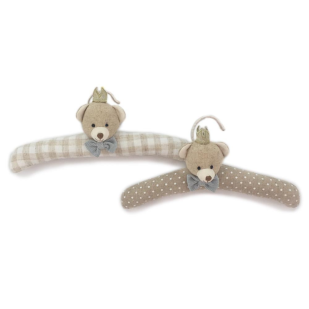 Bear Prince Soft Padded Baby Clothes Hangers - Set of 2 for Nursery, Closet Organization & Gentle Garment Care