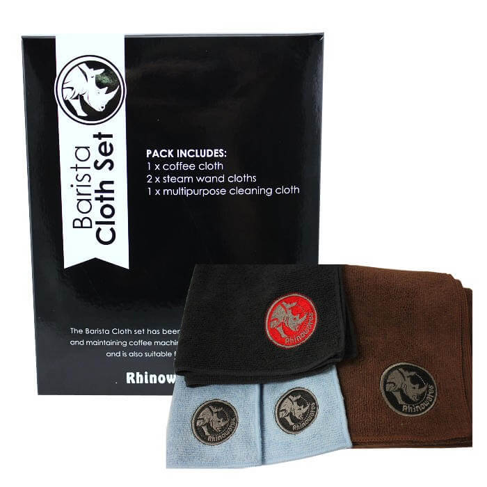 Rhinowares Barista Cloth Set - 4 Pack Microfiber Cleaning Towels for Coffee Machines, Espresso Equipment & Kitchen Use - Perfect for Baristas & Home Brewers