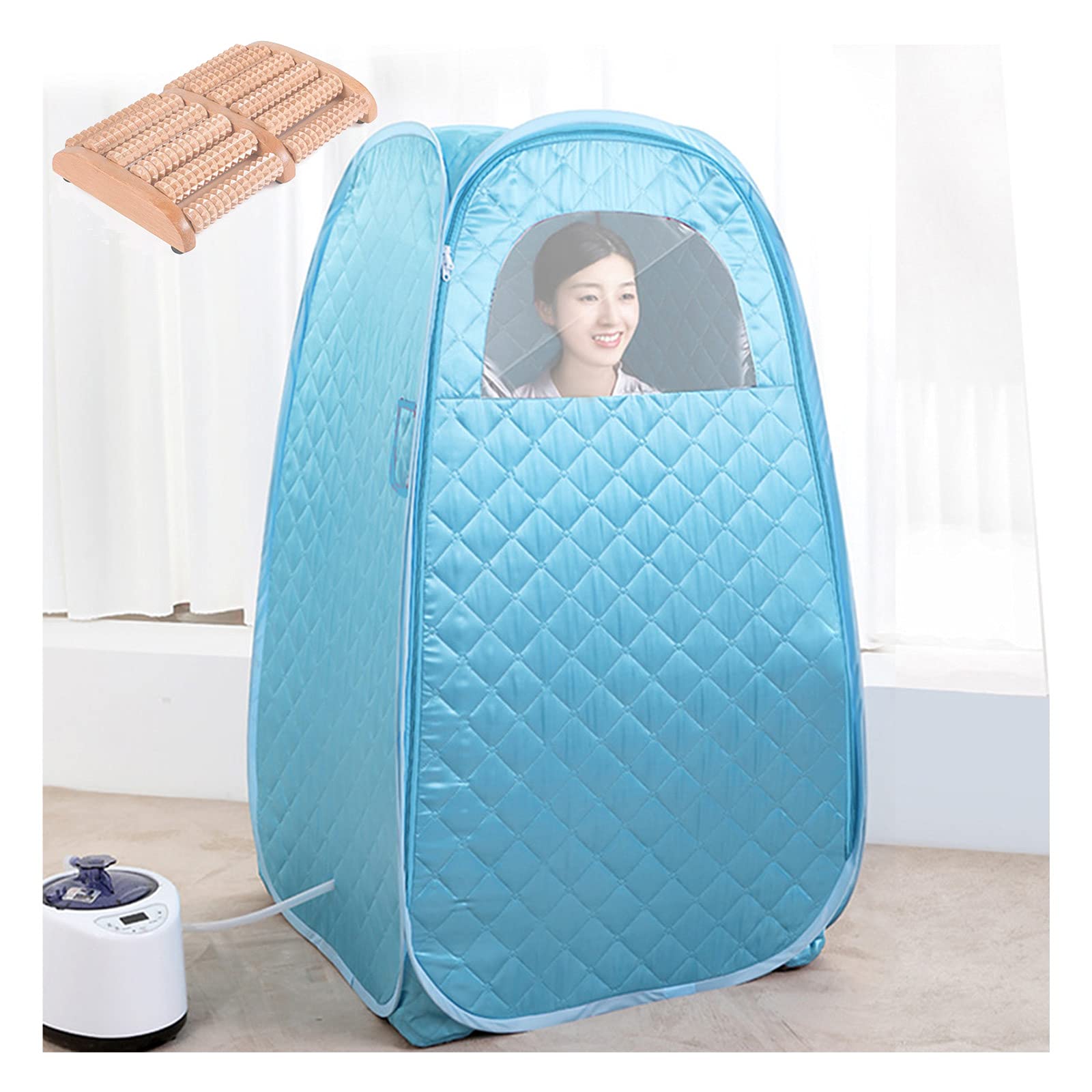 ZYQDRZ Portable Home Sauna Box - Personal Steam Sauna Cabin with Spa Heater for Weight Loss, Detox & Relaxation | Perfect for Home Spa, Yoga Recovery & Wellness Therapy (Blue)