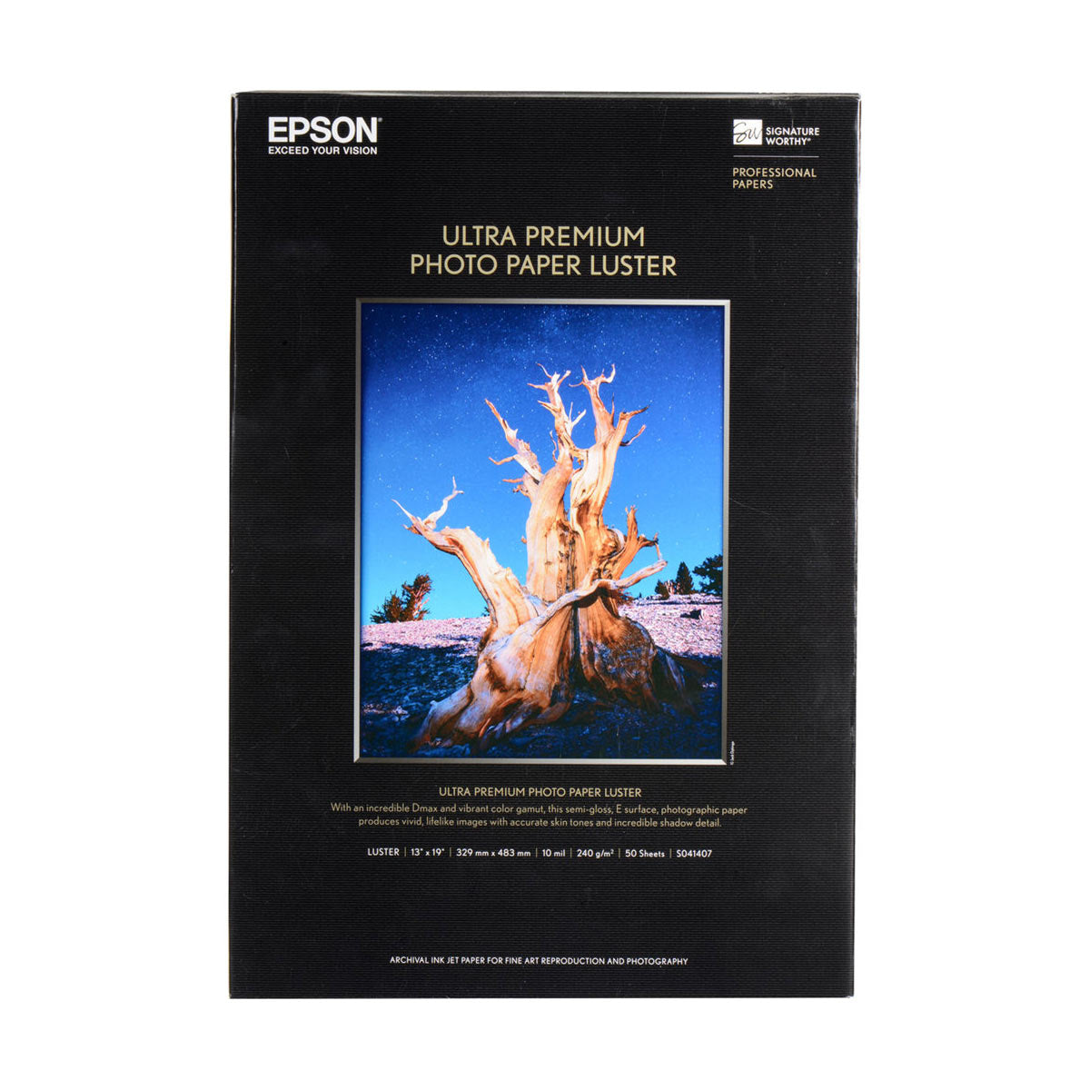 Epson Ultra Premium Photo Paper Luster 13x19 Inches (50 Sheets) - High-Quality Glossy Photo Paper for Professional Printing, Photography, and Art Projects