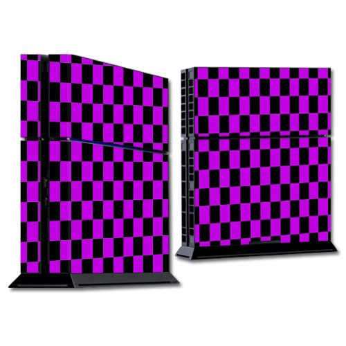 MightySkins PS4 Console Skin Wrap Sticker - Purple Check Design | Compatible with Sony PlayStation 4 | Protective Decal for Gaming Setup & Customization
