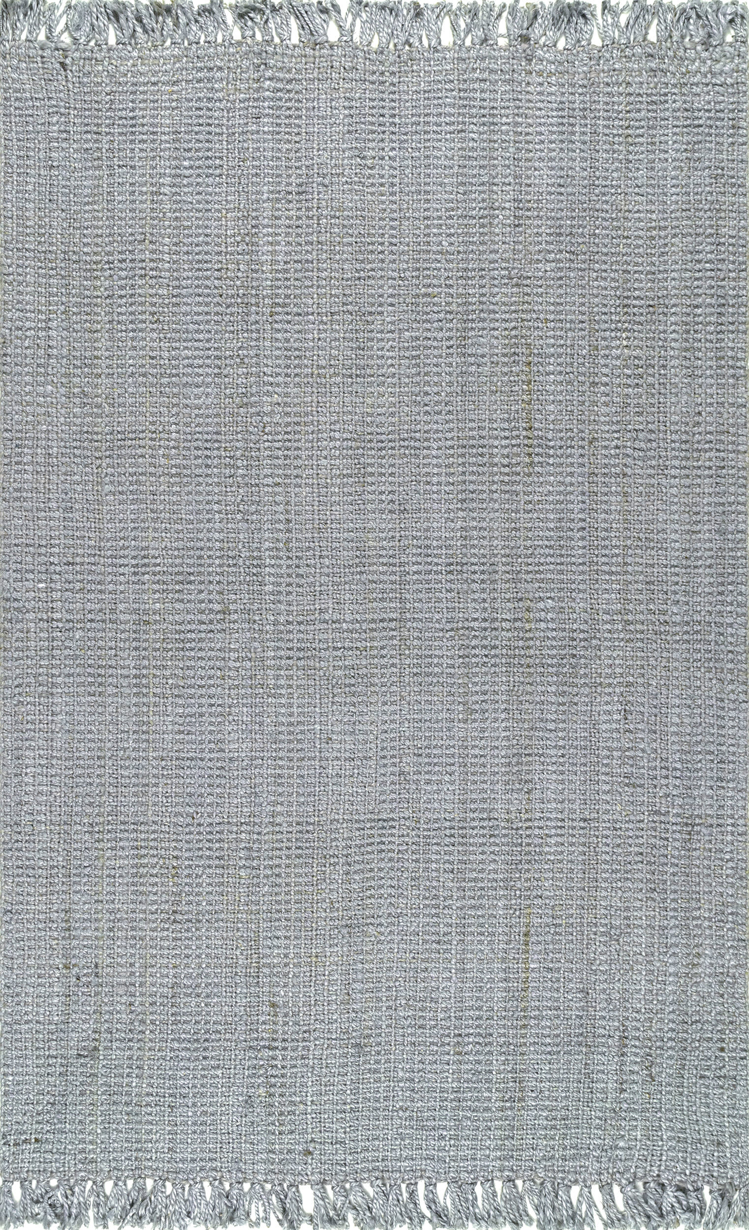 Chunky Jute Tasseled Rug - Soft Natural Fiber Area Rug in Grey | Boho Home Decor for Living Room, Bedroom & Nursery