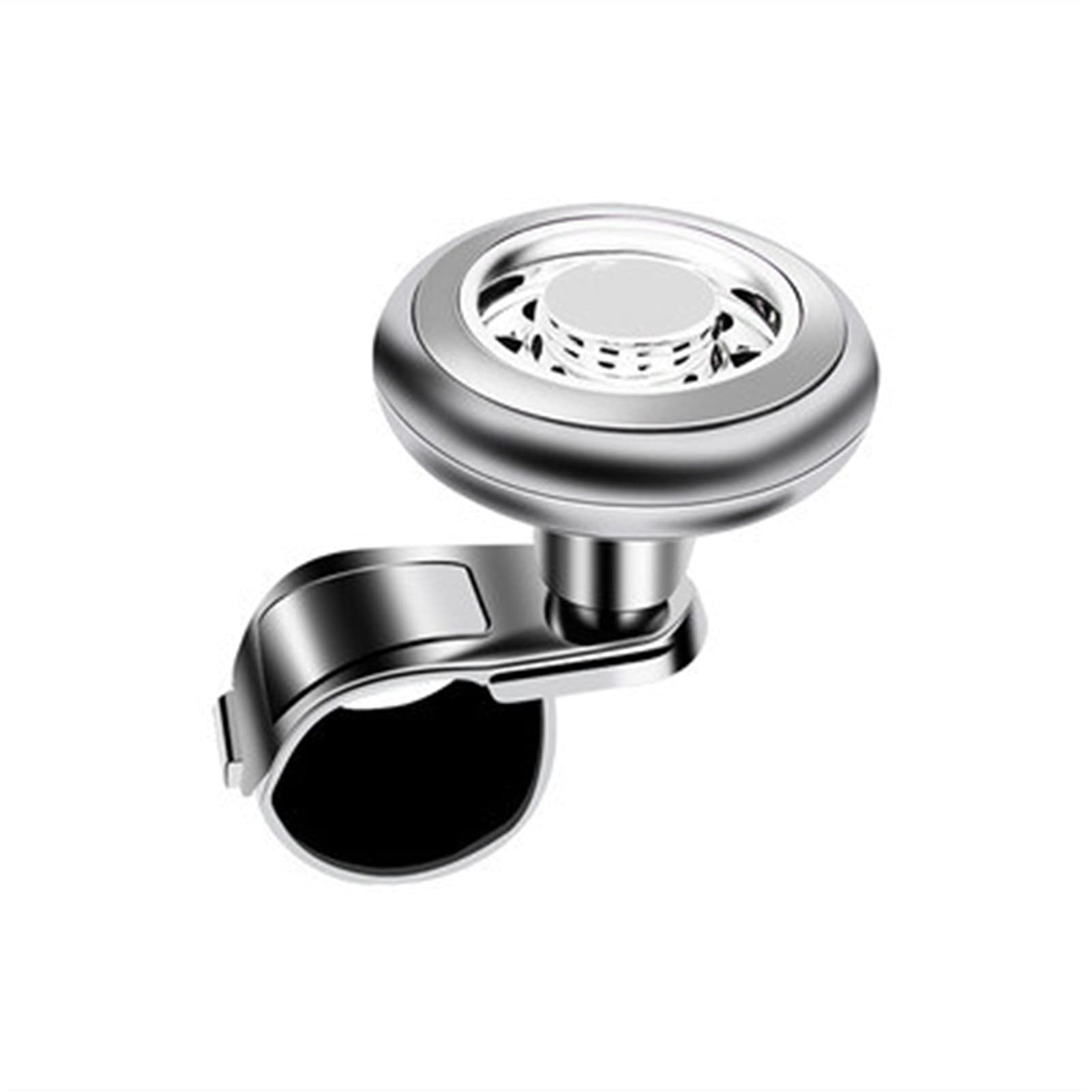 Universal Anti-Slip Steering Wheel Booster Knob - Silver Mini Power Rotation Handle for Easy Car Control | Perfect for Truck, SUV & Off-Road Driving