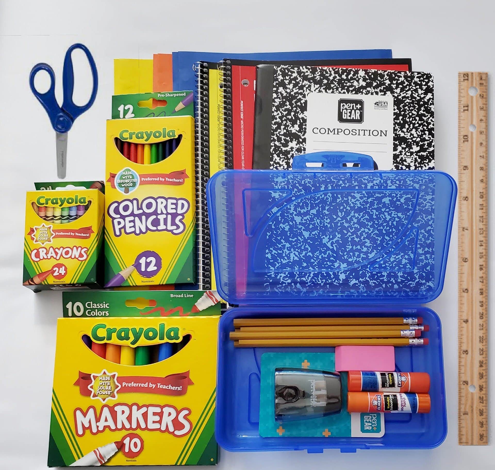 Fiskars Scissors & Back to School Essentials - Complete Elementary School Supply Kit for K-5th Grade | Perfect for Classroom, Homeschool & Art Projects