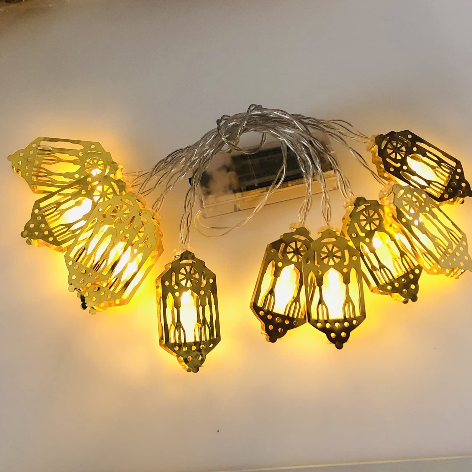 Ramadan Eid String Lights - 9.8FT 20LEDs Moon & Star Pattern Islamic Decorations for Home, Garden, Patio | Perfect for Ramadan, Eid al-Fitr Celebrations & Muslim Holiday Decor