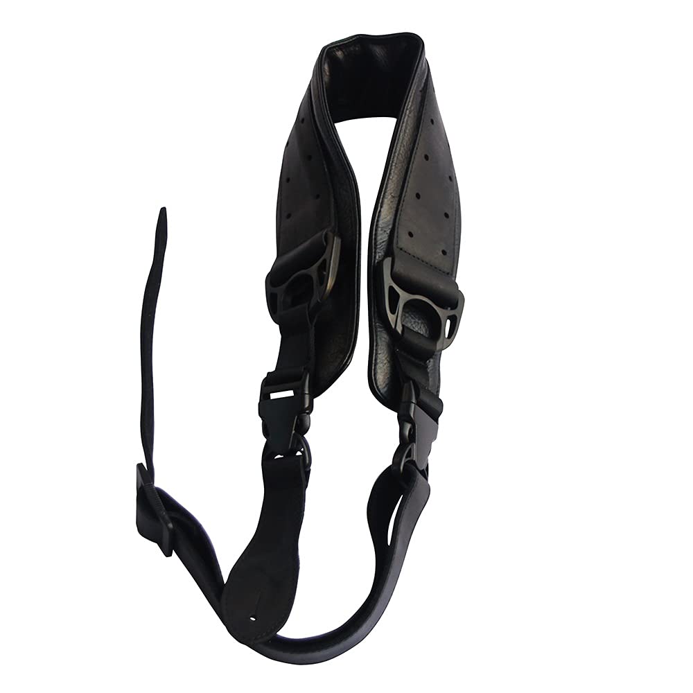 XJJZS Genuine Leather Guitar Strap - Soft & Durable Adjustable Shoulder Strap for Electric Bass & Acoustic Guitars - Perfect for Live Performances, Studio Sessions & Practice