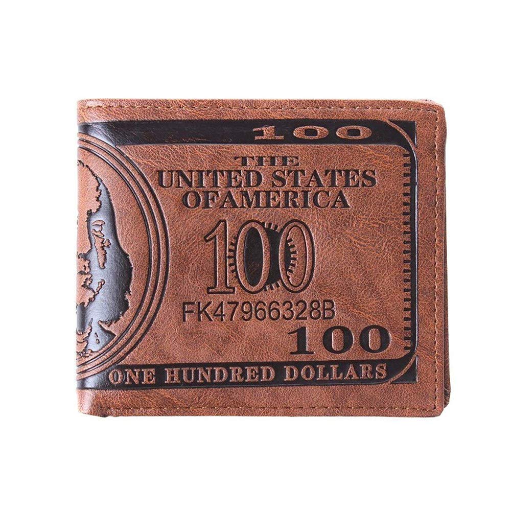 Men's Foldable PU Leather Wallet with Card Slots & Bill Compartment - Slim RFID Blocking Dark Brown Wallet for Cash, Credit Cards & ID (Perfect for Travel, Business & Everyday Use)