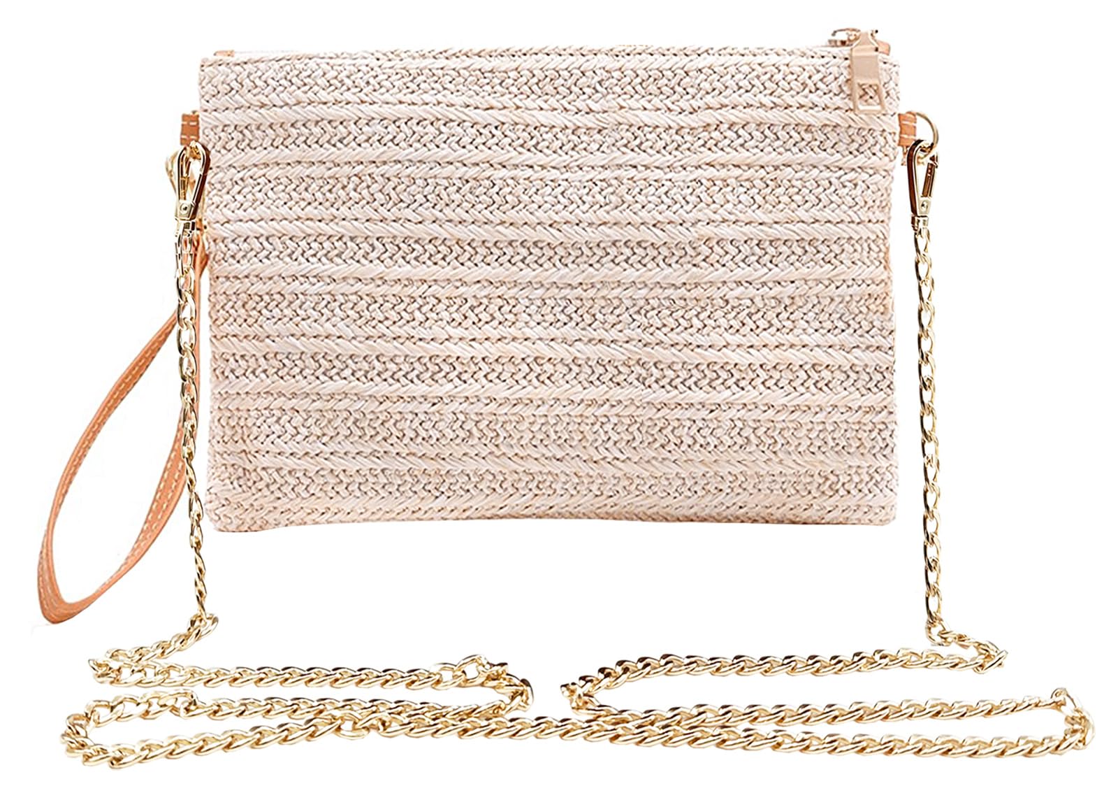 Beurlike Women's Straw Clutch Purse - Beach Wristlet Wallet & Small Crossbody Bag for Girls | Perfect for Summer Vacations, Beach Parties, and Casual Outings