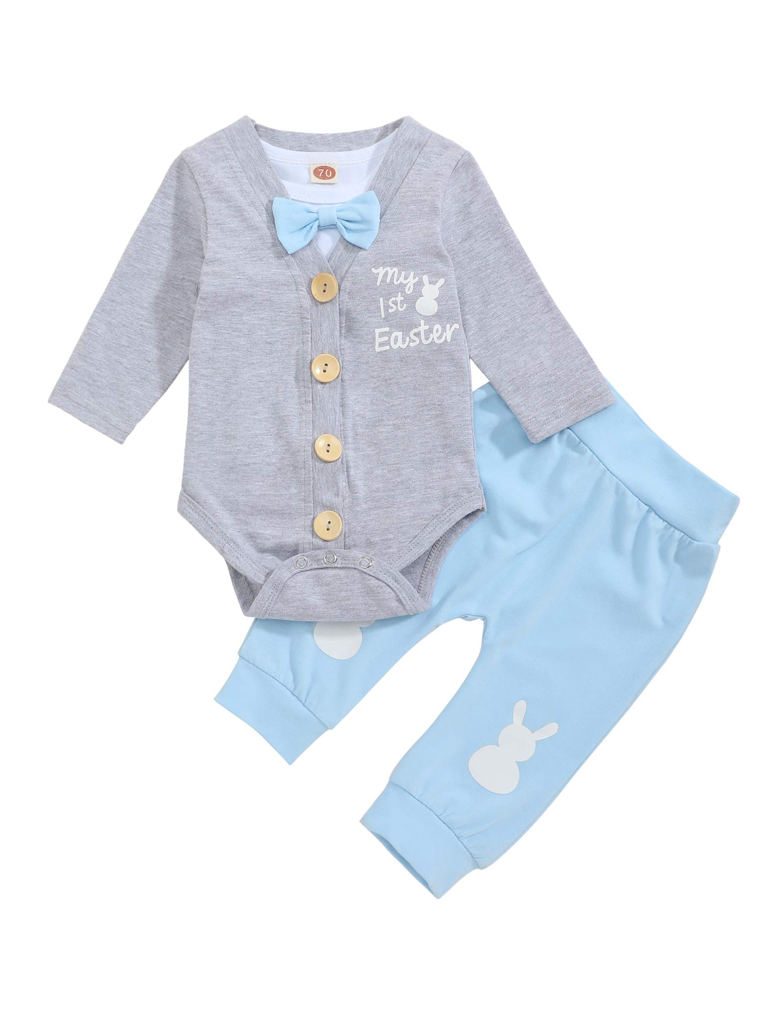 Bilison Baby Boy Easter Outfit Set - My First Easter Bow Tie & Bunny Rabbit Pants for Infants & Toddlers | Perfect for Easter Photos, Church, Family Gatherings & Spring Celebrations