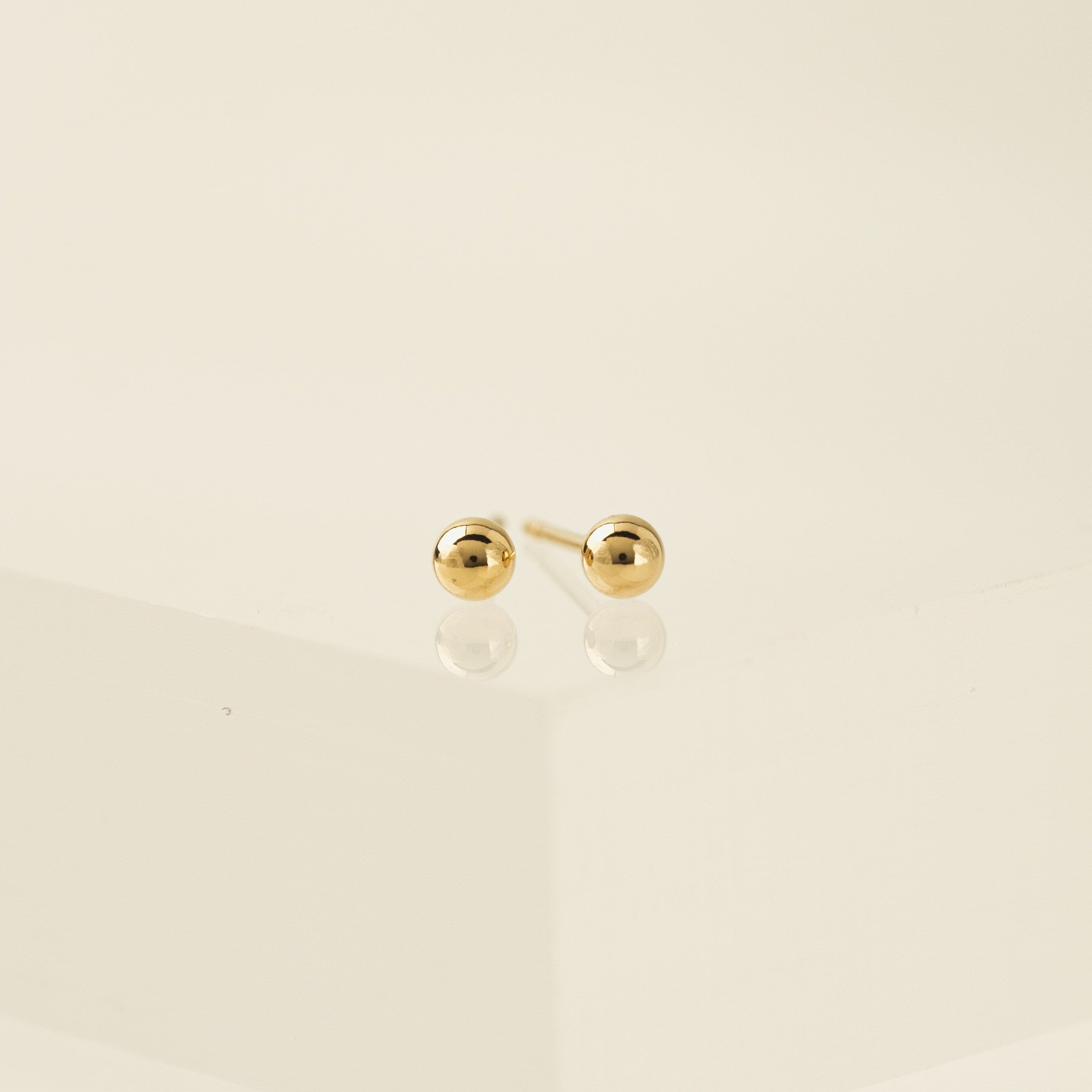 14K Gold Filled Ball Stud Earrings for Women - Hypoallergenic Minimalist Jewelry - Perfect for Everyday Wear, Gifts & Special Occasions