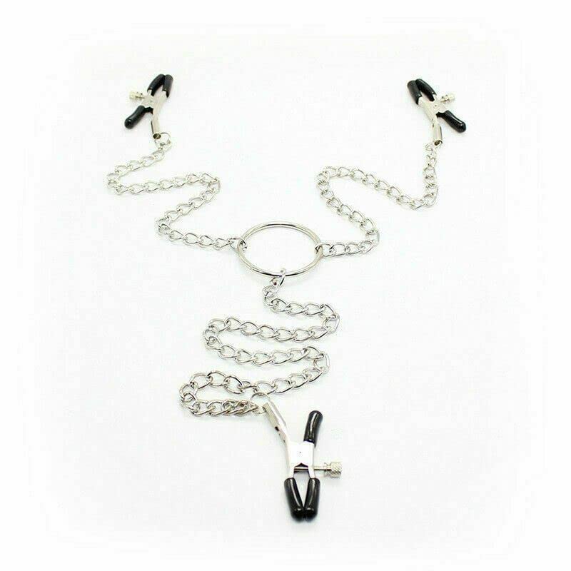Premium Triple Nipple Chain Clamps - Adjustable BDSM Bondage Toys for Women & Men, Sensual Nipple Clips & Clit Stimulator for Enhanced Pleasure - Perfect for Couples Play, BDSM Scenes & Spicy Bedroom Adventures