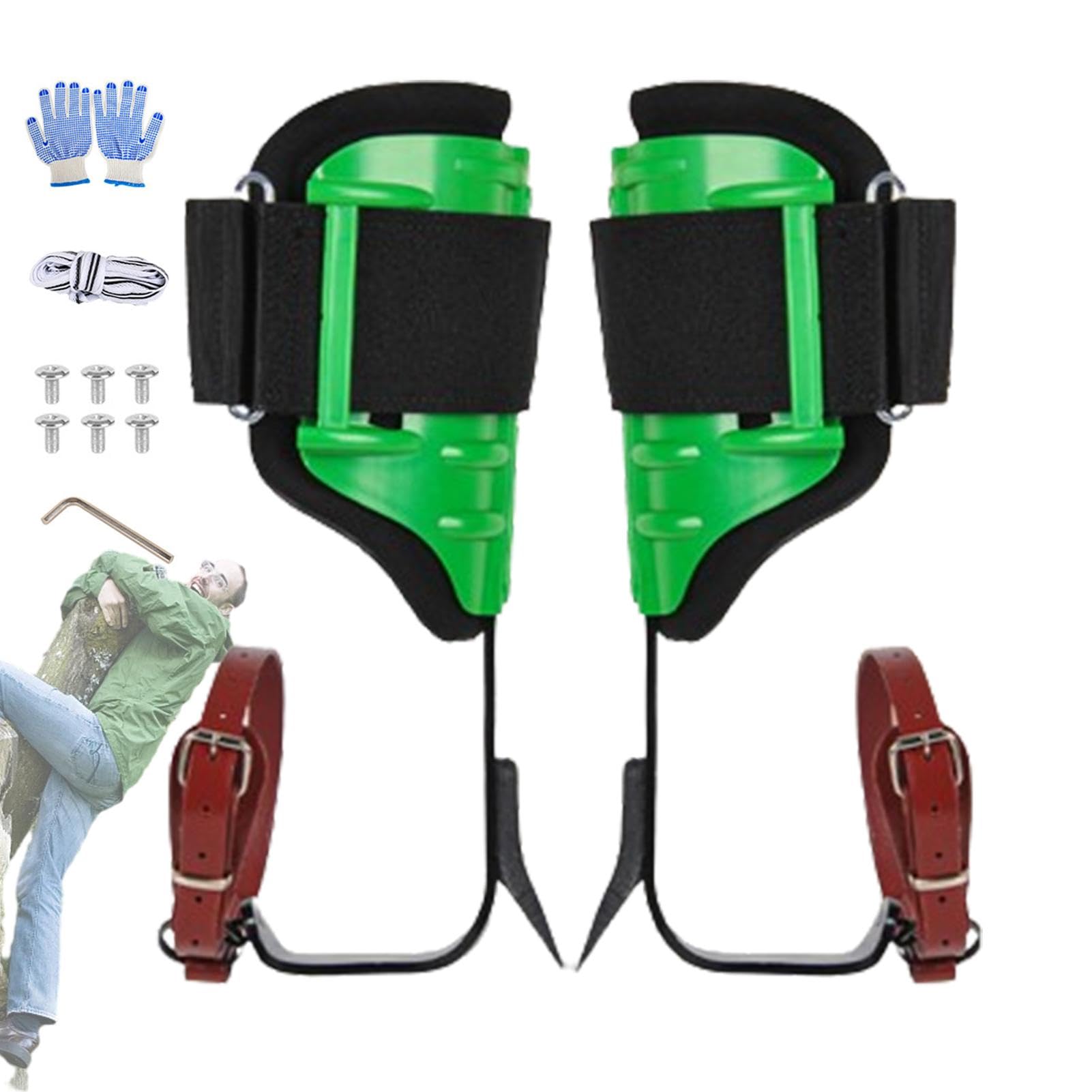 Professional Adjustable Tree Climbing Spikes Kit with Steel Gaffs - Durable Washable Climbing Gear for Arborists, Gardeners & Fruit Harvesting - Perfect for Tree Trimming, Maintenance & Outdoor Adventures