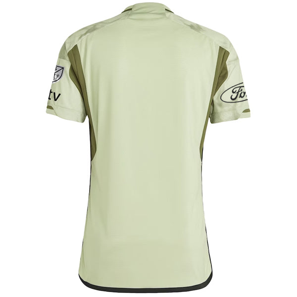 Adidas LAFC Authentic Away Jersey 2023-2024 with MLS, Apple, Ford & Childhood Cancer Awareness Patch - Green Soccer Shirt for Fans, Players & Collectors - Perfect for Match Day, Training & Casual Wear