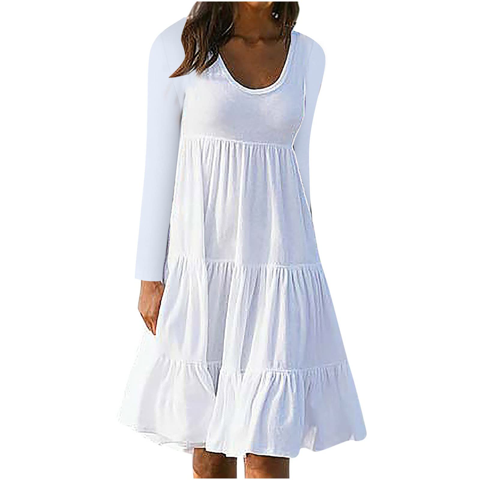 Cuekondy Women's Solid Midi Dress for Party & Beach