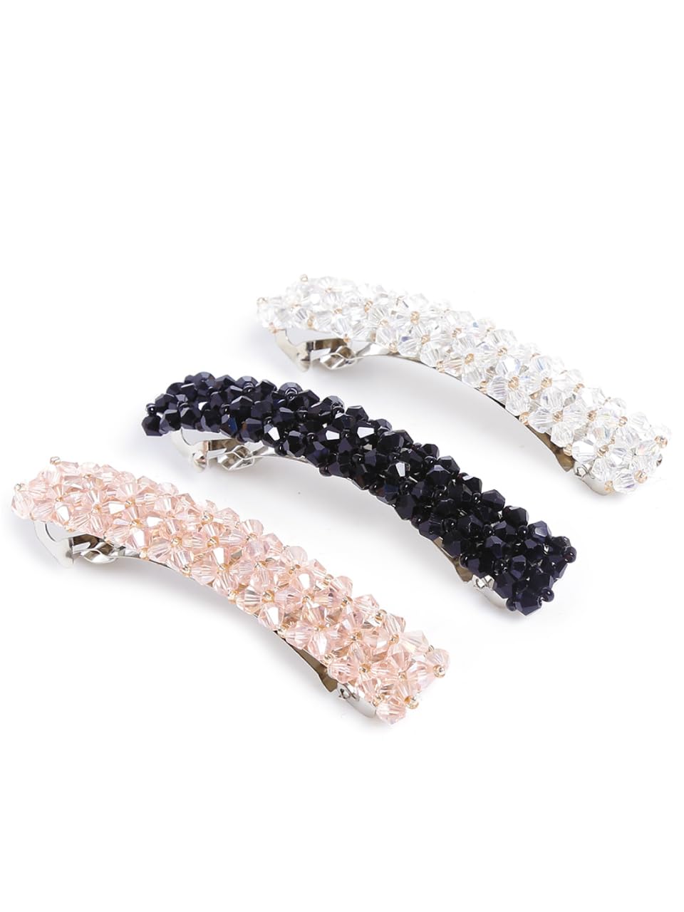 Elegant Yellow Crystal French Barrette Hair Clips for Women & Girls - Fashion Hair Accessories for Party, Wedding & Daily Use - Perfect Gift Idea
