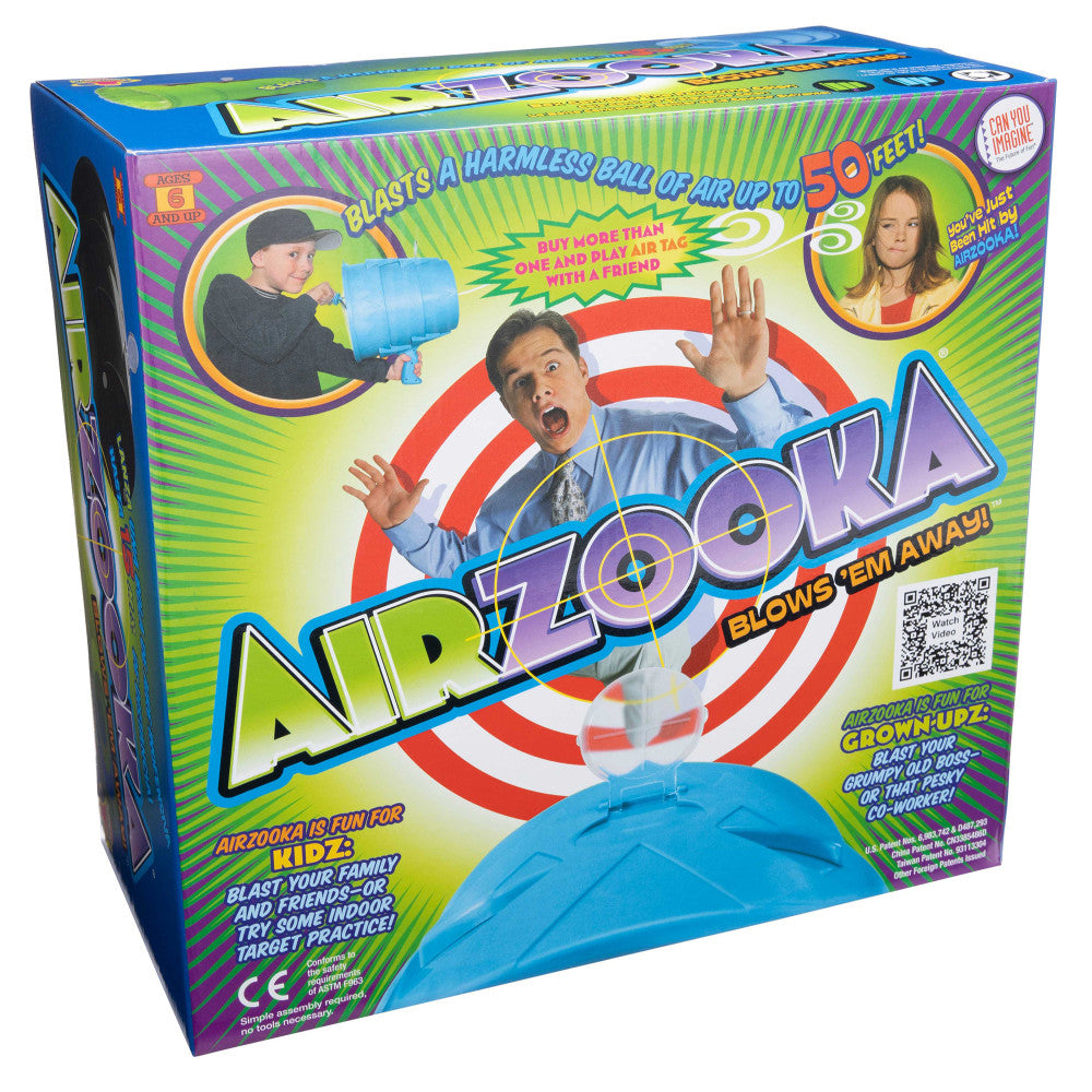 Airzooka Air Blaster Toy - Fun Air Shooter Gun for Kids & Adults - Black - Perfect for Indoor Games, Parties & Office Pranks