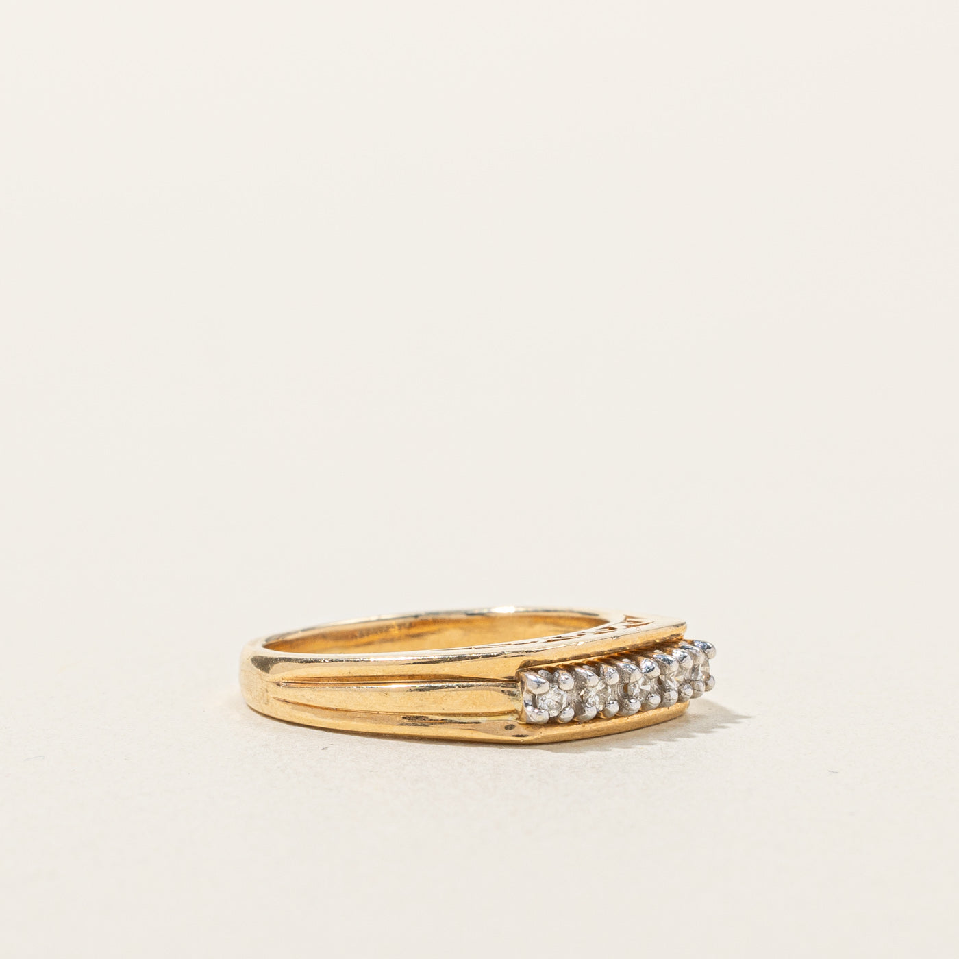 0.10ctw Five Stone Diamond Ring for Women - Size 5 | Elegant Wedding Band, Anniversary Gift, or Everyday Jewelry for Special Occasions