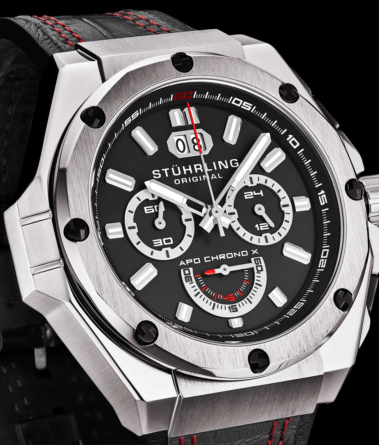 APO Chrono X 1018 44mm Men's Stainless Steel Watch - Waterproof Chronograph for Business, Casual & Outdoor Activities