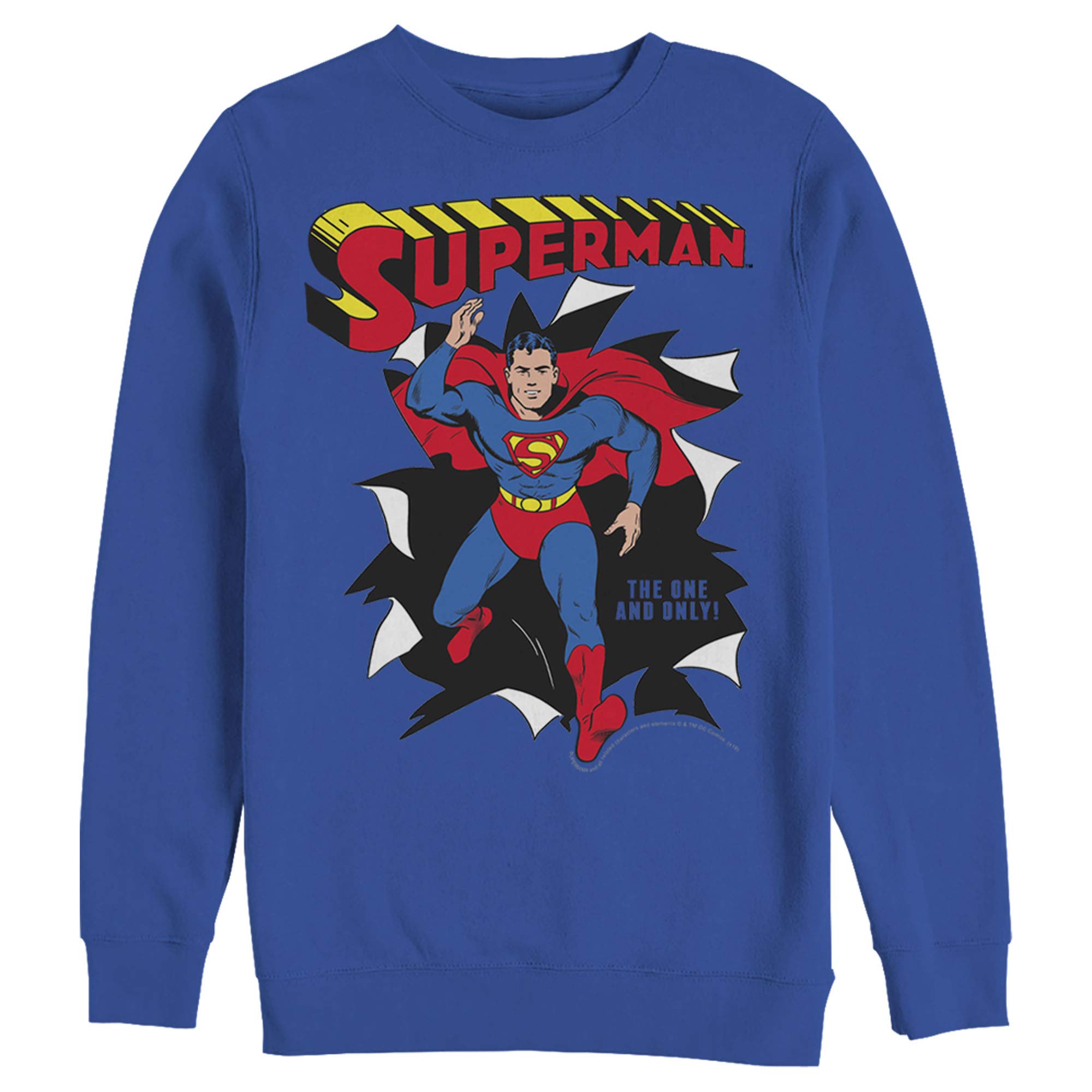 Superman Only One Hero Rip Sweatshirt for Men - Vintage Graphic Pullover Hoodie - Casual Streetwear & Comic Book Fan Gift