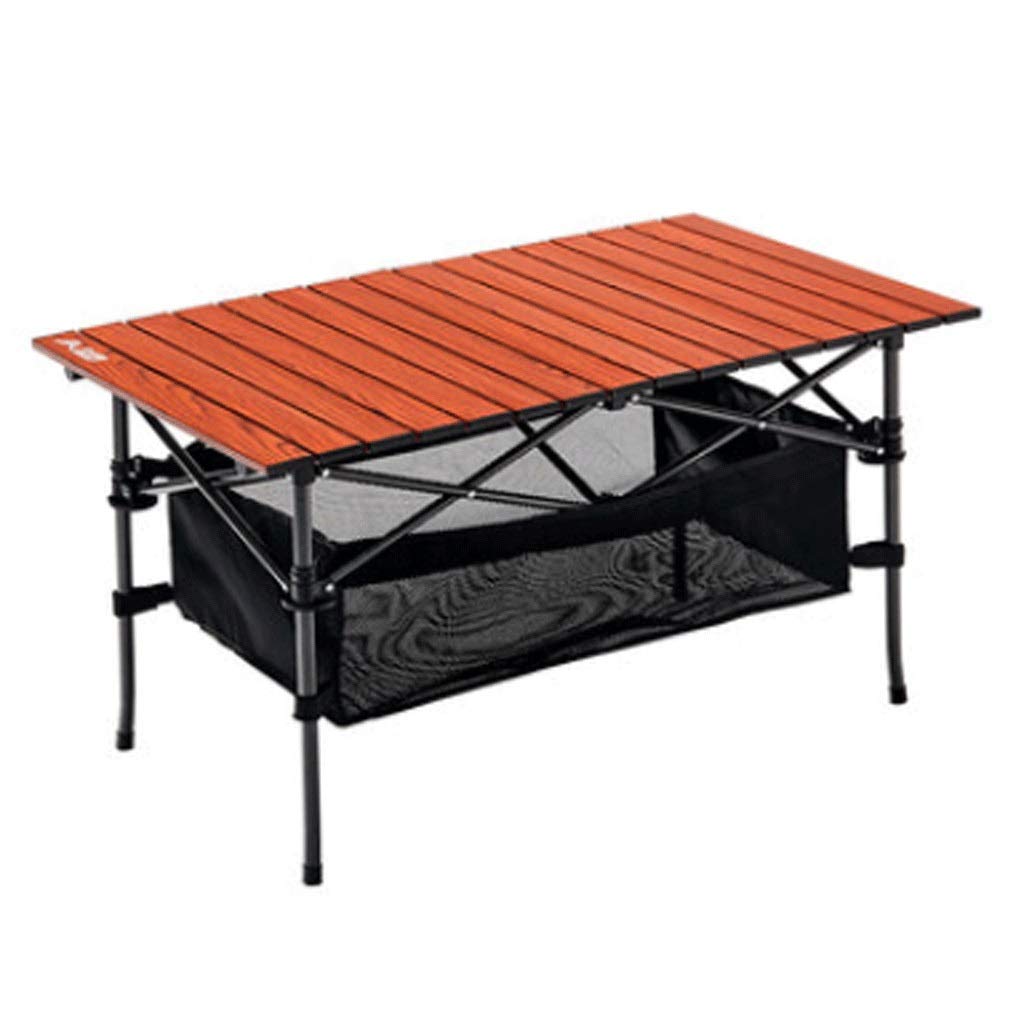 Lightweight Portable Aluminum Alloy Folding Camping Table with Cup Holders - Outdoor Picnic, BBQ, Fishing & Travel Essentials (Red) - Perfect for Backpacking, Beach Parties & Tailgating